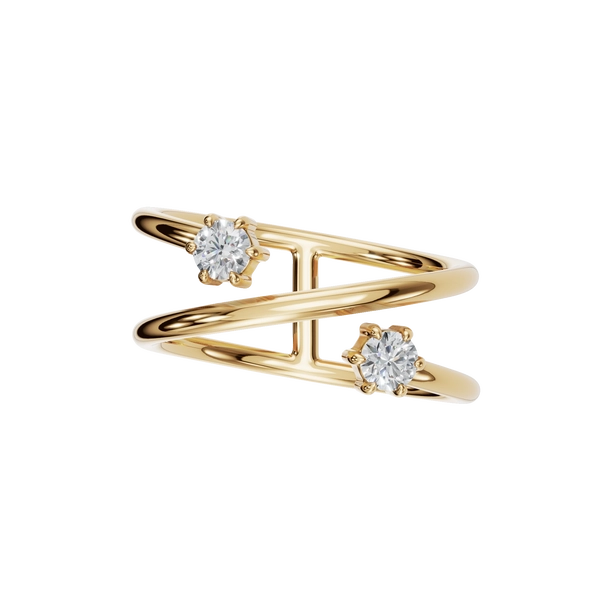 Open Natural Diamond Duo Ring – Modern Minimalism Meets Timeless Elegance - Image 3