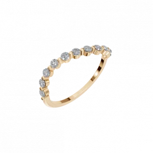 Curved Natural Diamond Ring – A Graceful Symbol of Everlasting Love