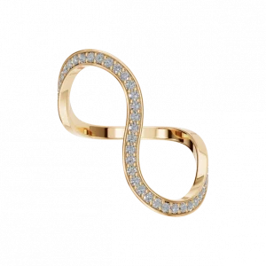 “Lasso” Curved Natural Diamond Ring – A Playful Twist on Forever
