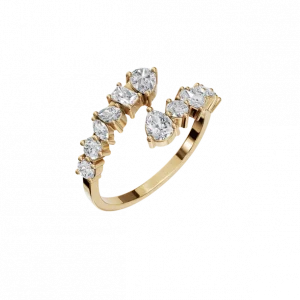 Elegant Natural Diamond Cuff Ring