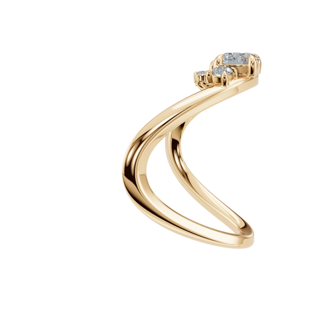 “Verdure” Curved Natural Diamond Ring – A Touch of Nature’s Elegance - Image 2