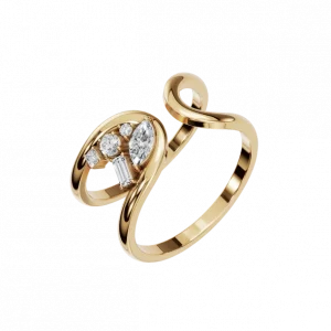 Exquisite Multi-Cut Natural Diamond Statement Ring