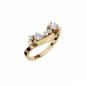 Chevron Natural Diamond Cluster Ring – Graceful Curves, Brilliant Sparkle