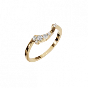 Curved Natural Diamond Ring – Effortless Elegance, Perfectly Stacked