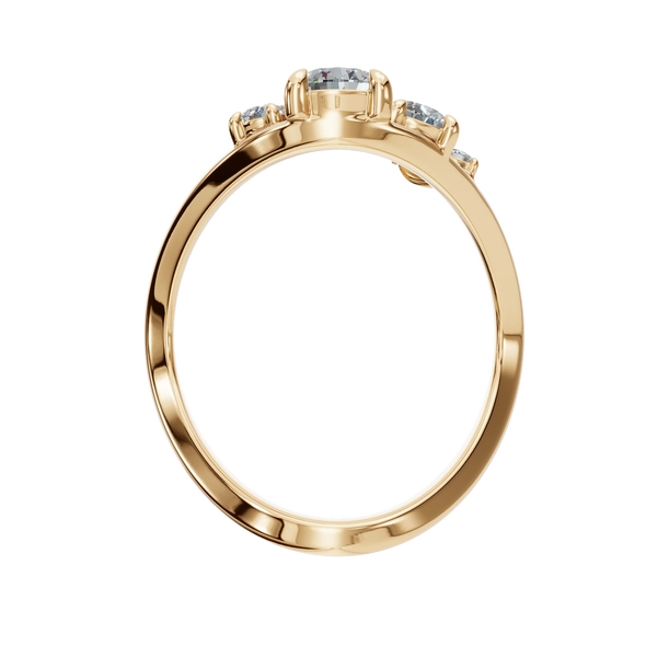 “Verdure” Curved Natural Diamond Ring – A Touch of Nature’s Elegance - Image 4