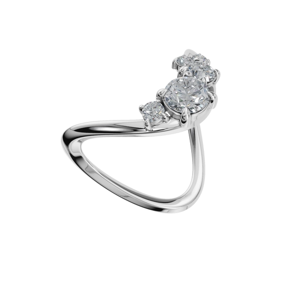 “Verdure” Curved Natural Diamond Ring – A Touch of Nature’s Elegance - Image 5