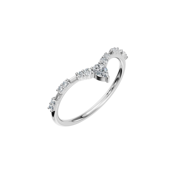 Curved Natural Diamond Ring – Graceful Contours, Timeless Sparkle - Image 5