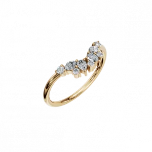 Curved Natural Diamond Ring – A Graceful Blend of Shapes and Sparkle