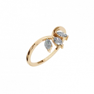 Dainty Marquise Natural Diamond V Ring – Delicate Brilliance, Timeless Grace