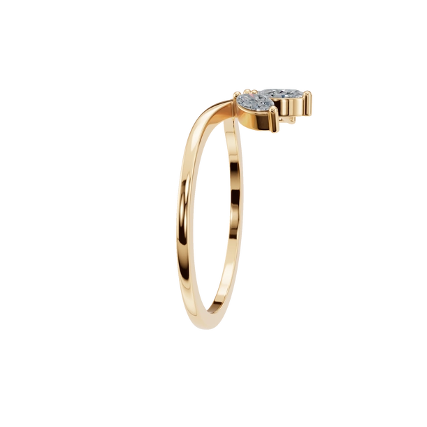 Dainty Marquise Natural Diamond V Ring – Delicate Brilliance, Timeless Grace - Image 2