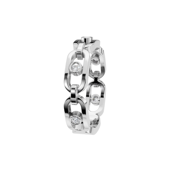 Natural Diamond Link Wedding Band – Bold Design, Timeless Brilliance - Image 6