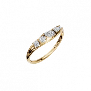 Curved Natural Diamond Ring – A Graceful Blend of Cuts and Contemporary Charm