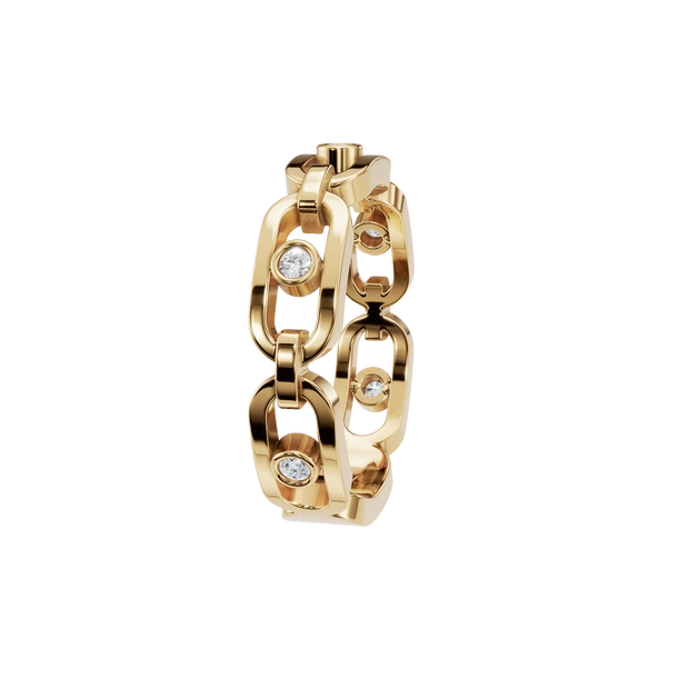 Natural Diamond Link Wedding Band – Bold Design, Timeless Brilliance - Image 2