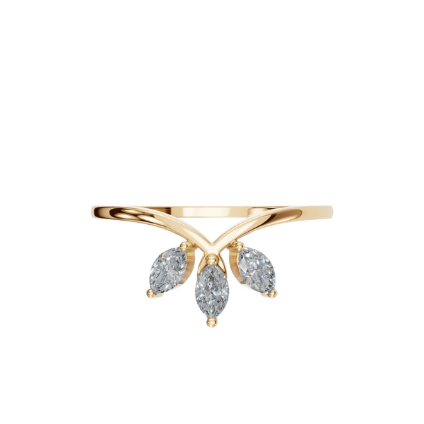 Dainty Marquise Natural Diamond V Ring – Delicate Brilliance, Timeless Grace - Image 3