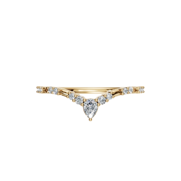 Curved Natural Diamond Ring – Graceful Contours, Timeless Sparkle - Image 3