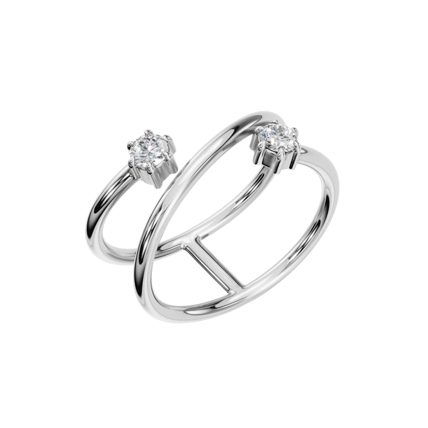 Open Natural Diamond Duo Ring – Modern Minimalism Meets Timeless Elegance - Image 5