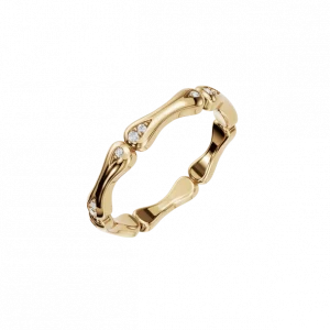 Gold Wave Natural Diamond Ring – A Flow of Light, A Touch of Grace